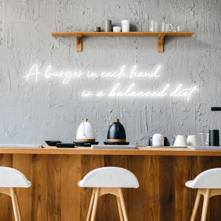 Burger Balanced Diet Whimsical Neon for Casual Eateries