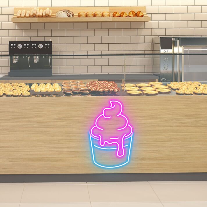 Original Ice Cream Cup Classic Neon Sign for Ice Creameries