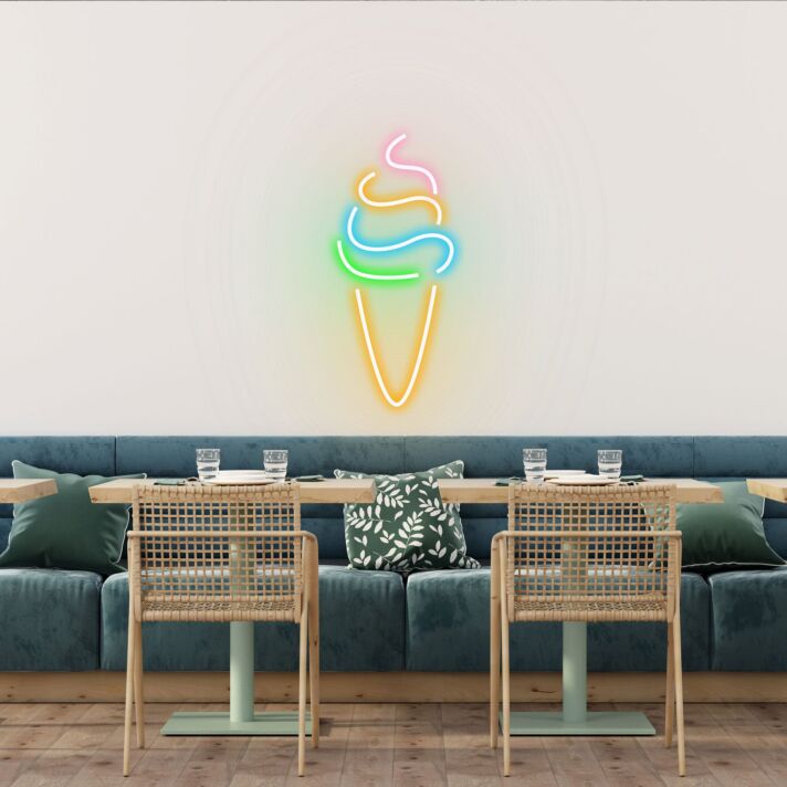 Ice Cream Swirl Whimsical Neon for Dessert Stations