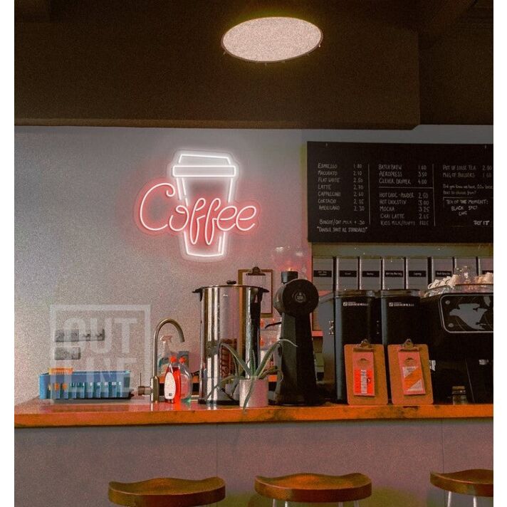 Customize Coffee Cup Enhance Your Mornings with Inviting Neon