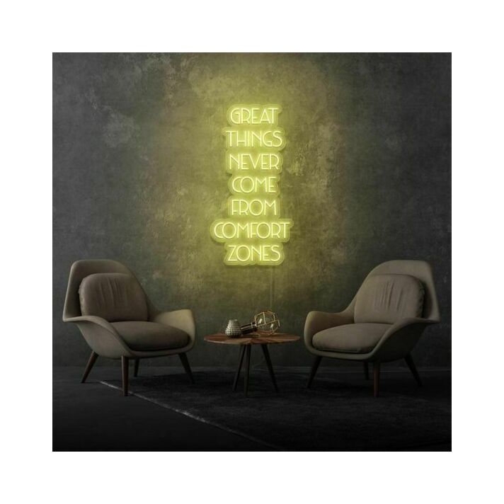 Greatness never comes from comfort zones Challenge Limits with Inspiring Neon