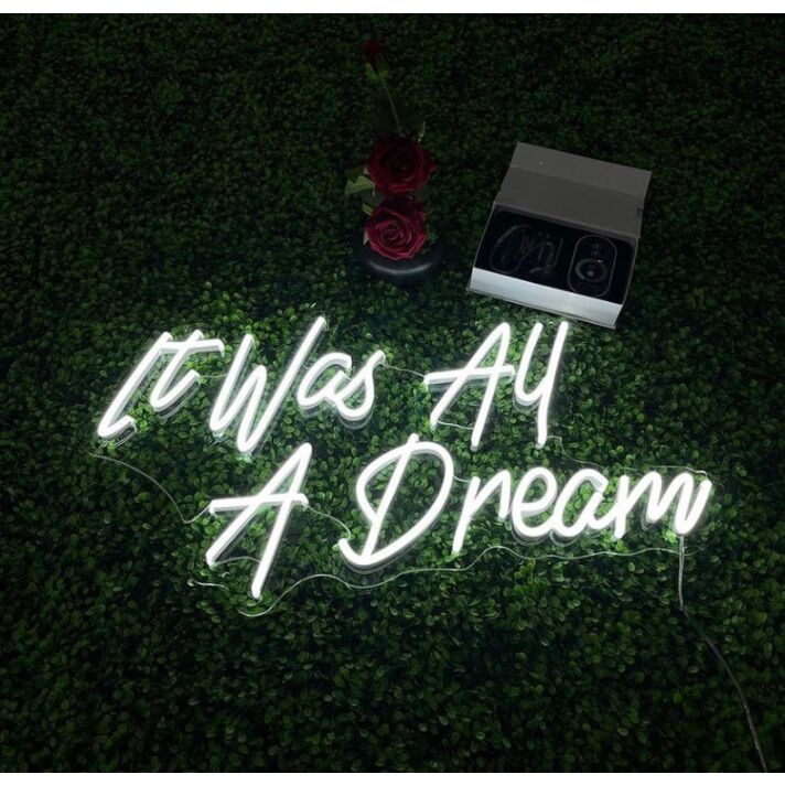 It was all a dream Reflect on Dreams and Aspirations with Dreamy Neon