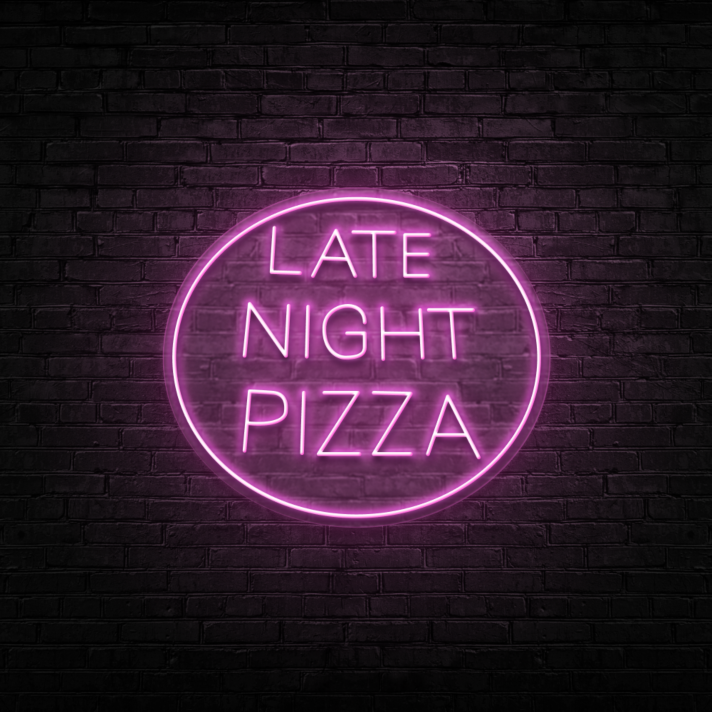 Late Night Pizza Perfect Neon Accent for Late Night Snacks