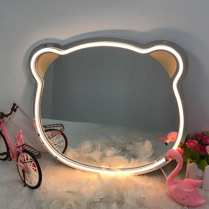 Cute Bear Neon Mirror