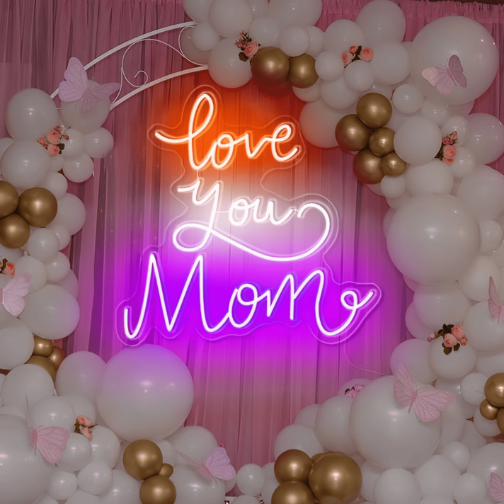 Love You Mom Neon Sign: Brighten Mom's Day with Radiant Affection