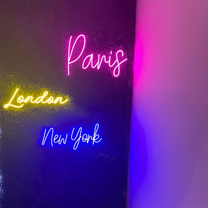 Paris London New York: Illuminate Your Love for Travel with Our Neon Sign!