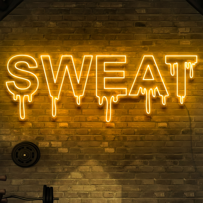 Sweat Neon Sign: Infuse Your Space with Energy and Motivation - Neon Art Sign