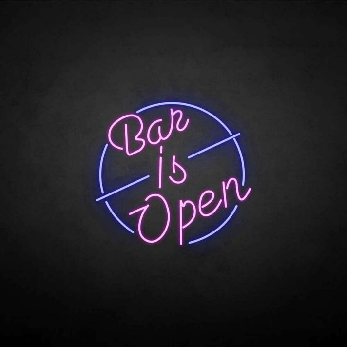 Customize 'Bar is open' neon sign
