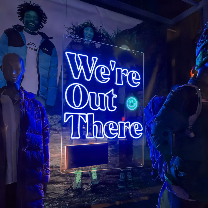 We're Out There Neon Sign: Adventure Awaits with Neon Light