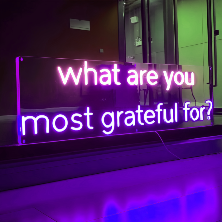 What Are You most Grateful For Neon Sign: Reflect on Your Blessings with Neon
