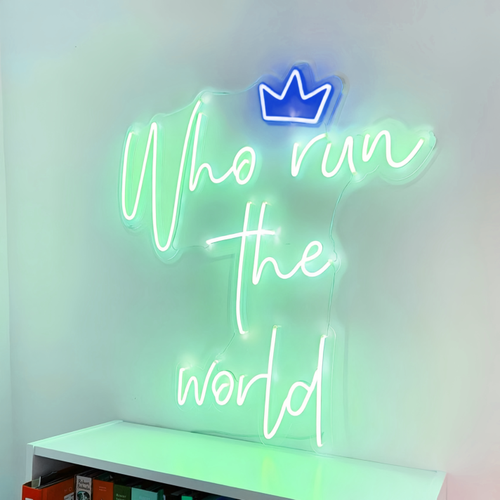 Who Run The World Neon Sign: Empowerment Shines Bright in Neon