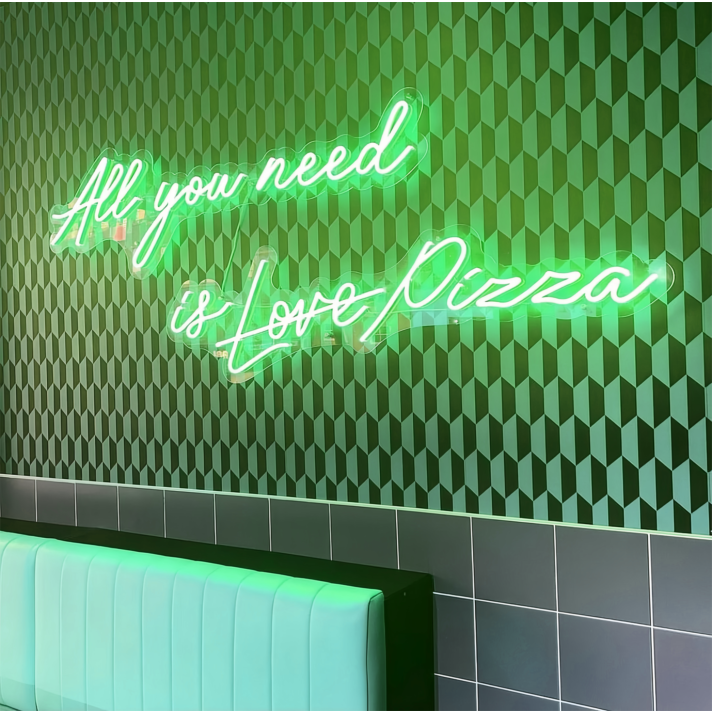 All You Need Is Love Pizza: Light Up Your Space with Neon Love and Pizza