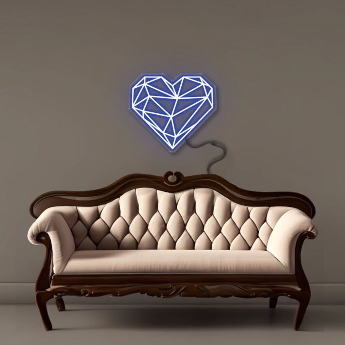 Geometric Heart Led Neon