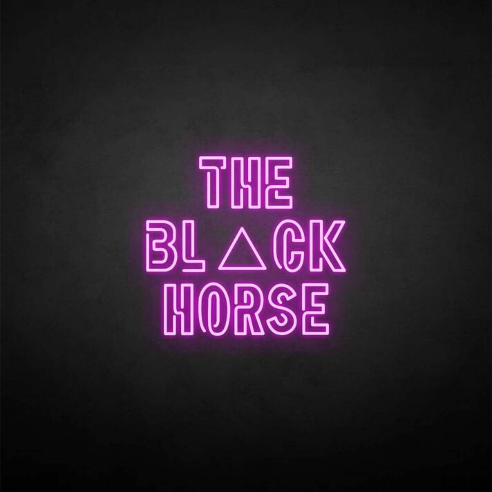 'The Black Horse' neon sign