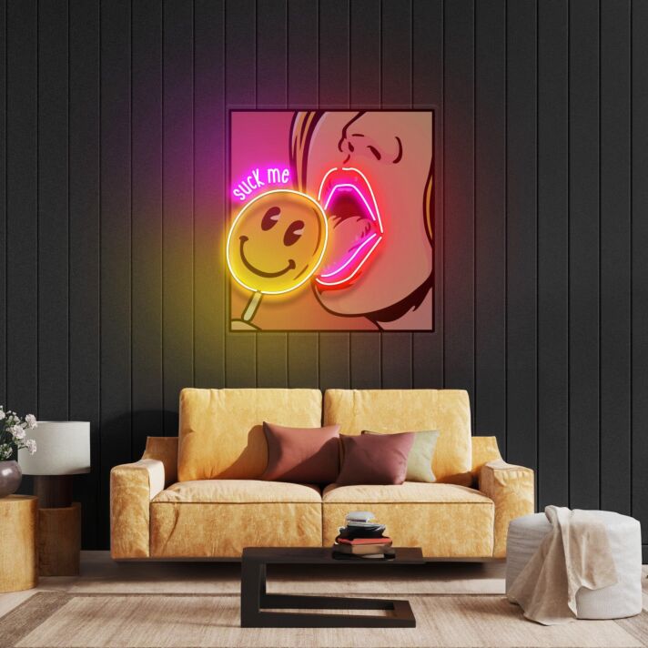 Suck Me Led Neon Acrylic Artwork