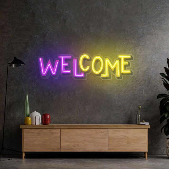 Welcome Led Neon Sign Light Pop Art