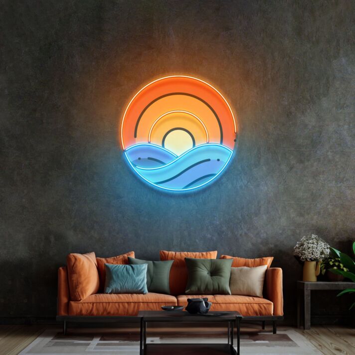 Sunset On Ocean Led Neon Sign Light Pop Art
