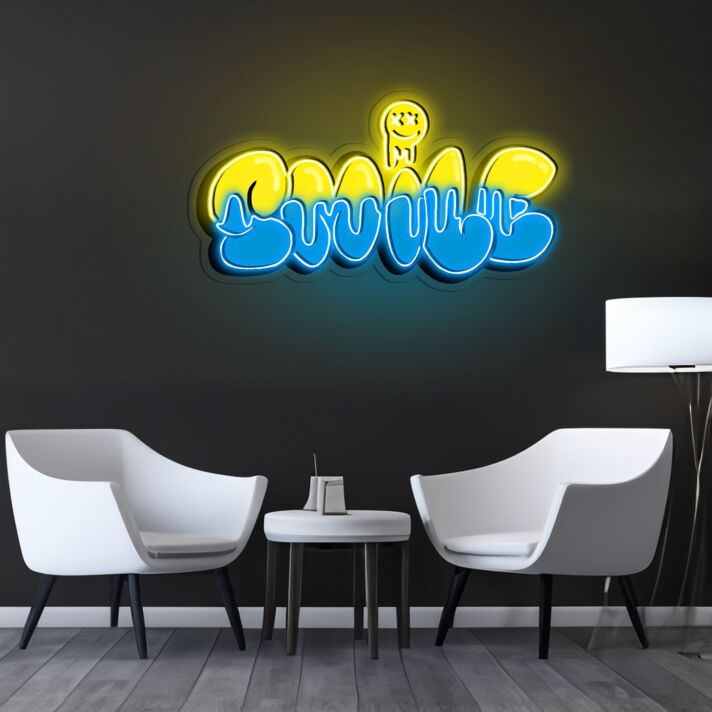 Smile Grafity Neon Sign X Acrylic Artwork