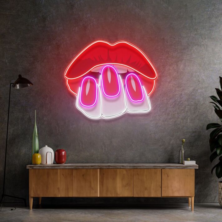 Sexy Hands On Lips Led Neon Sign Light Pop Art