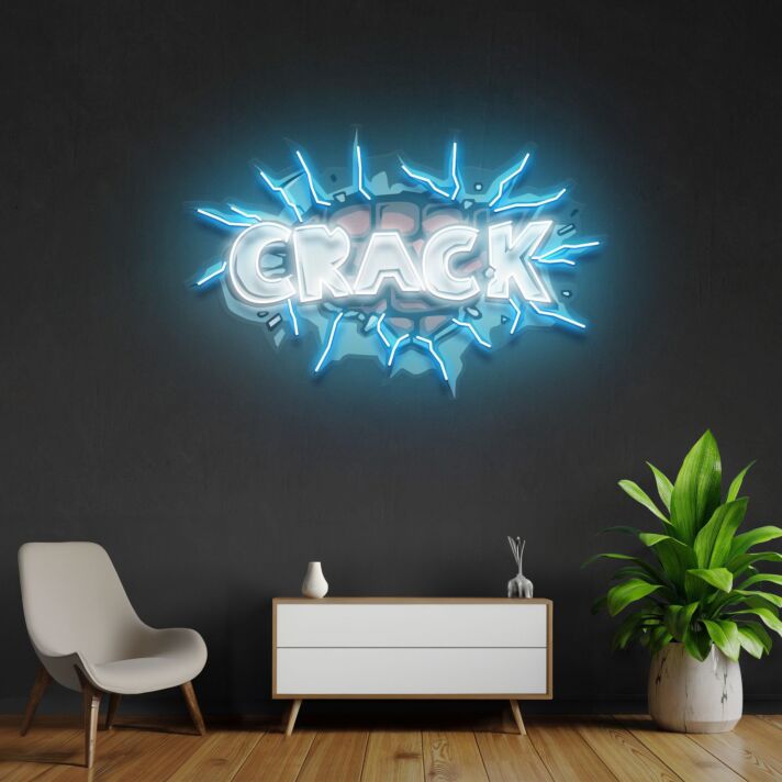 Crack Led Neon Acrylic Artwork
