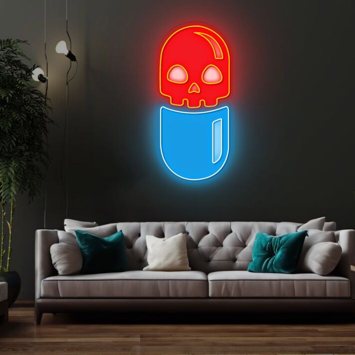 Chill Pill Neon X Acrylic Artwork