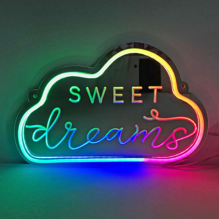 Sweet Dreams Cloud Colorful Mirror Neon Signs