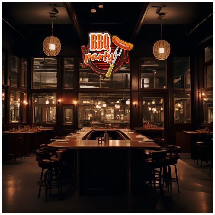 BBQ Party Led Neon Sign Light Pop Art