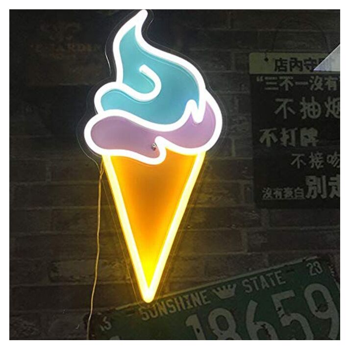 Printed Ice Cream Led Neon Sign Light Pop Art