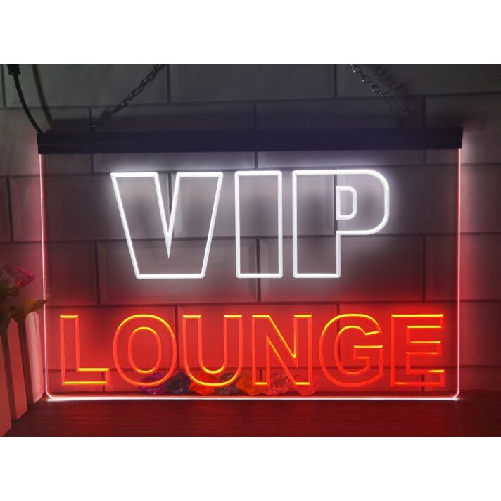 VIP Lounge Two Tone Hanging Neon Sign