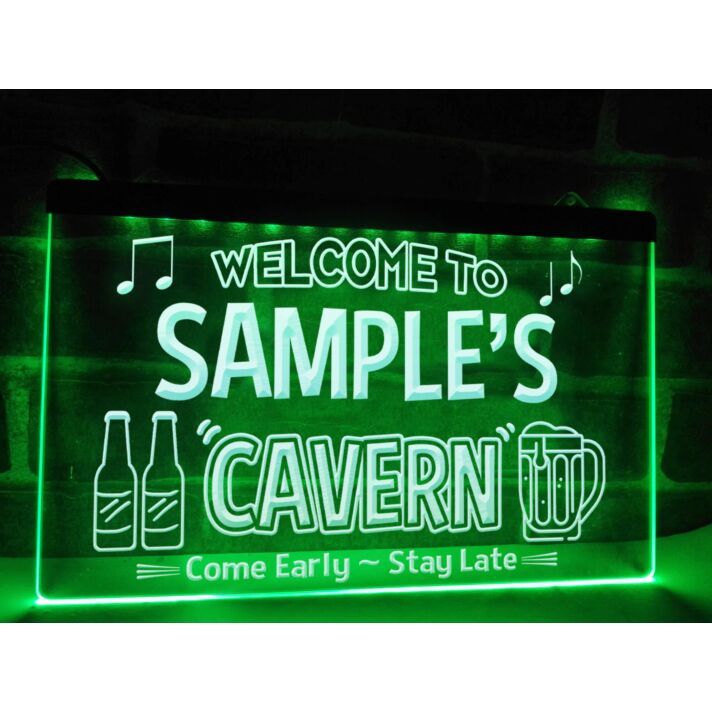 Welcome to My Cavern Personalized Hanging Neon Sign