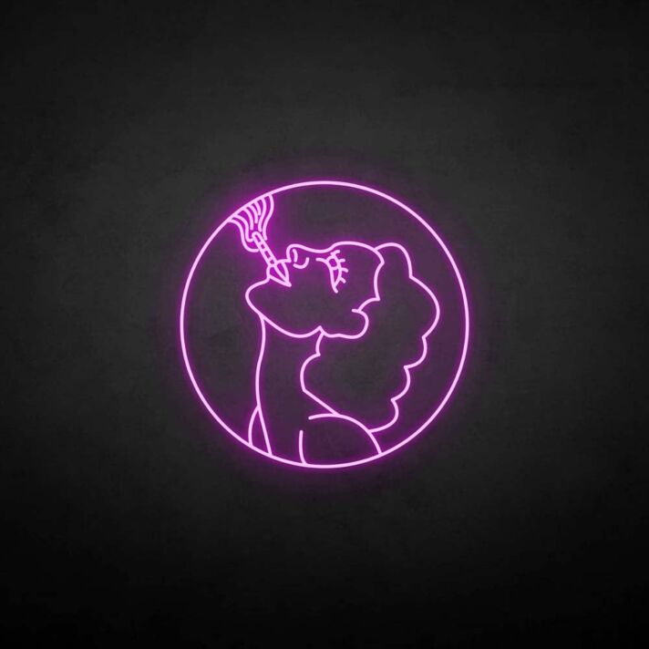 Smoking girl neon sign