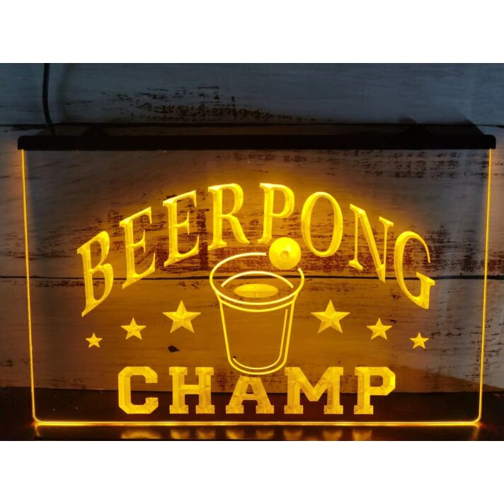 Beer Pong Champ LED Neon Hanging Neon Sign