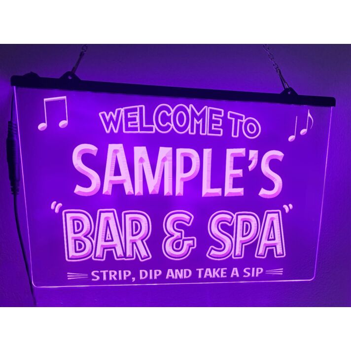Bar and Spa Personalized Hanging Neon Sign
