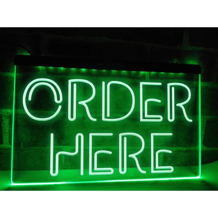 Order Here Hanging Neon Sign