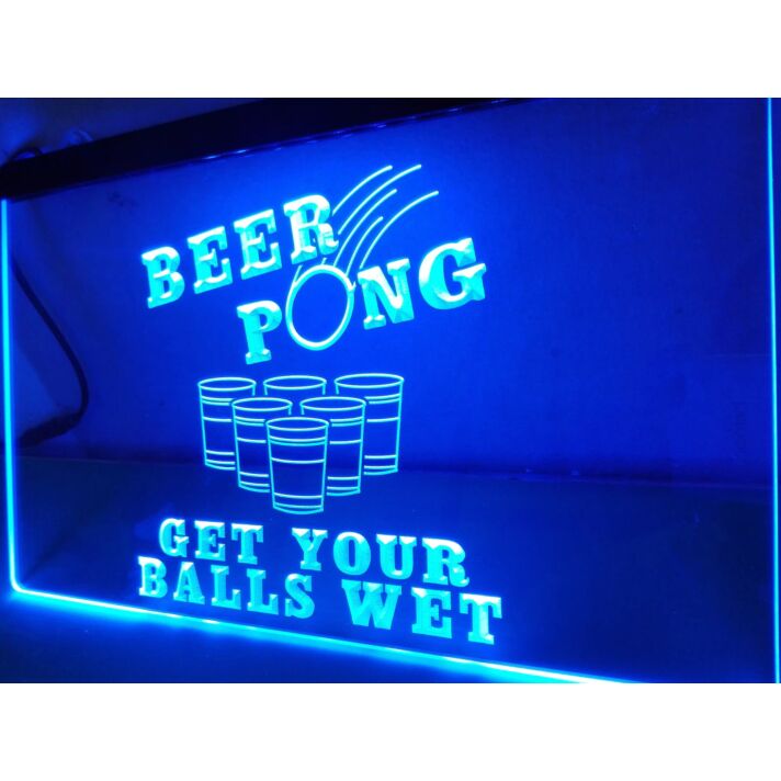 Beer Pong Hanging Neon Sign
