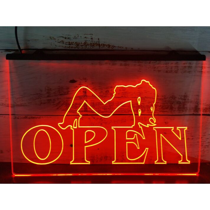 Strippers Open Hanging Neon Sign