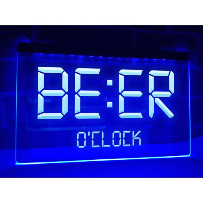 Beer O'clock Bar Hanging Neon Sign