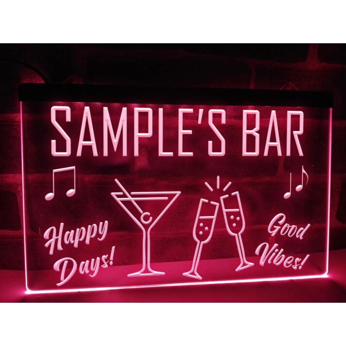 Happy Days Bar Personalized Hanging Neon Sign