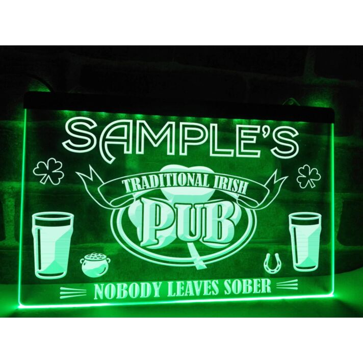 Irish Pub Personalized Hanging Neon Sign