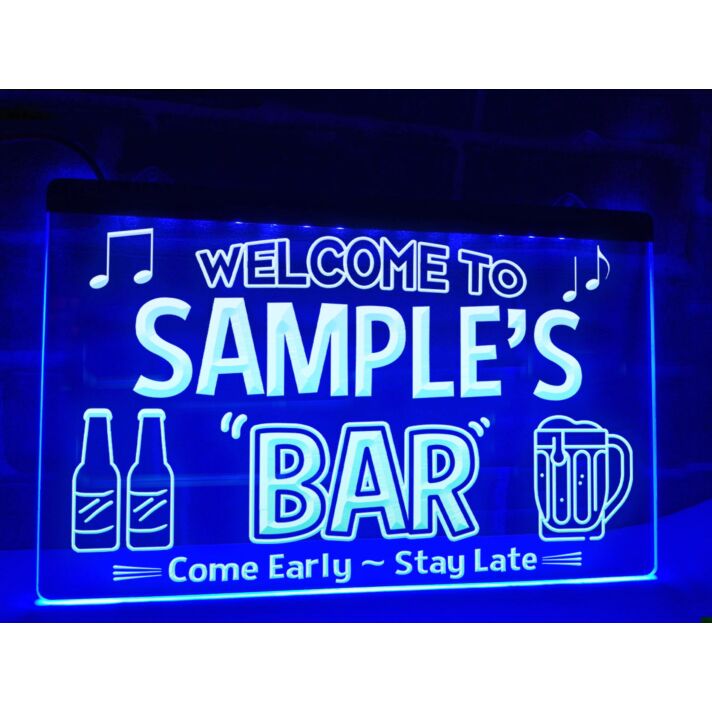 Welcome to My Bar Personalized Hanging Neon Sign