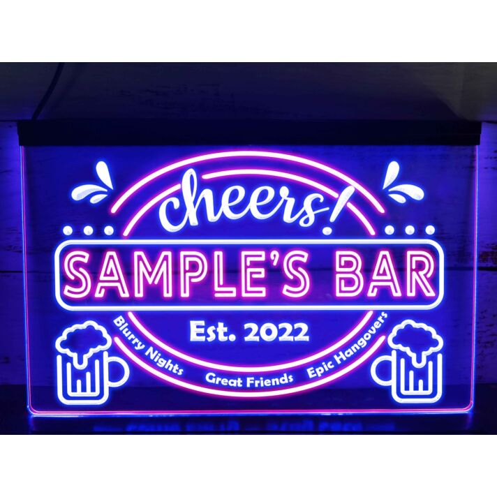 Epic Hangovers Personalized Two Tone Bar Hanging Neon Sign