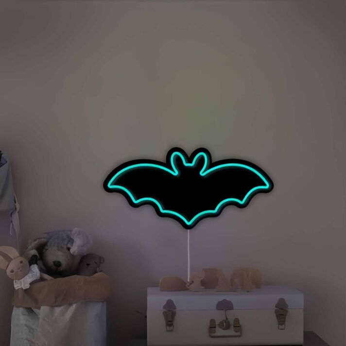 Bat Wall Decor Neon Black Backsplash