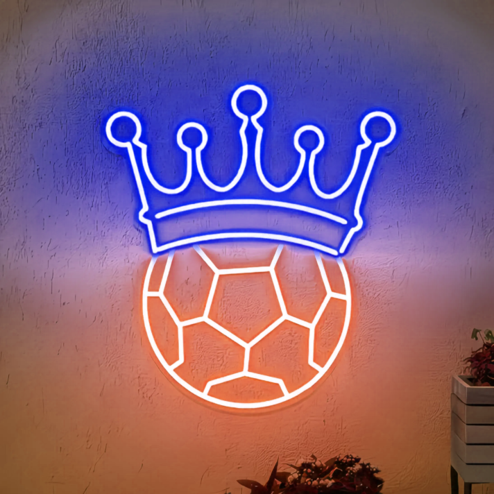 Crown Soccer Neon Light