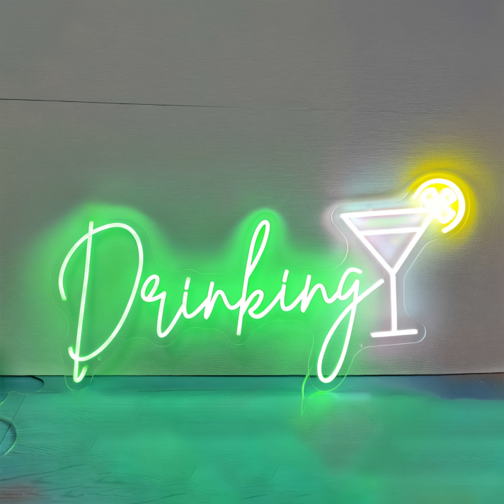 Customize Lively Drinking Cocktail Neon Sign