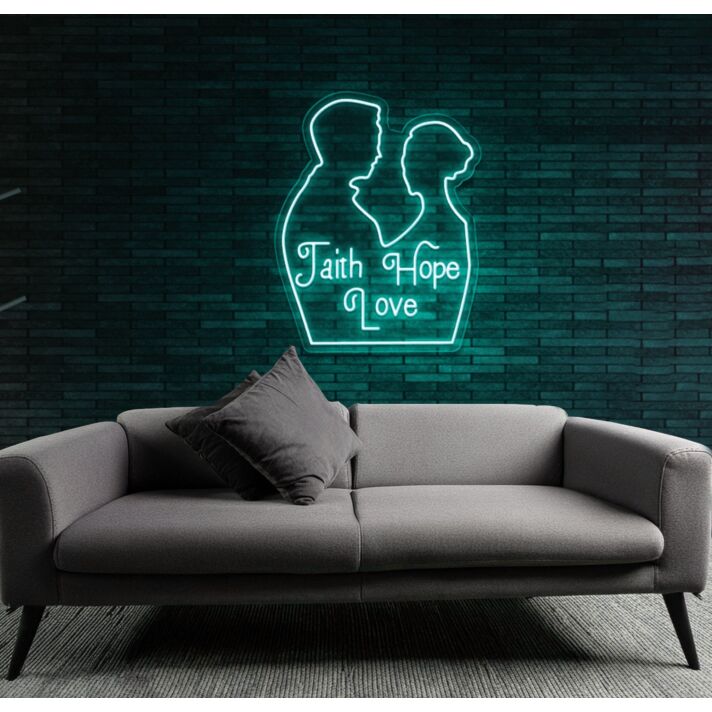 Customize FAITH HOPE LOVE Wedding Decor Neon Sign
