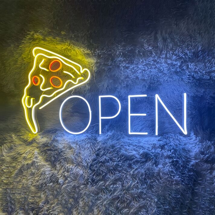 Customize Pizza Open Neon Sign