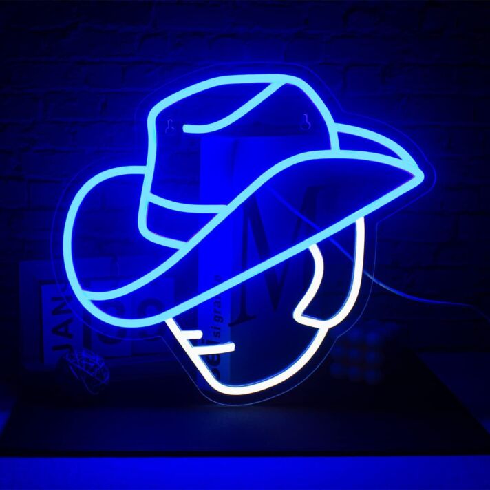 Hat Wearing Face Neon Sign