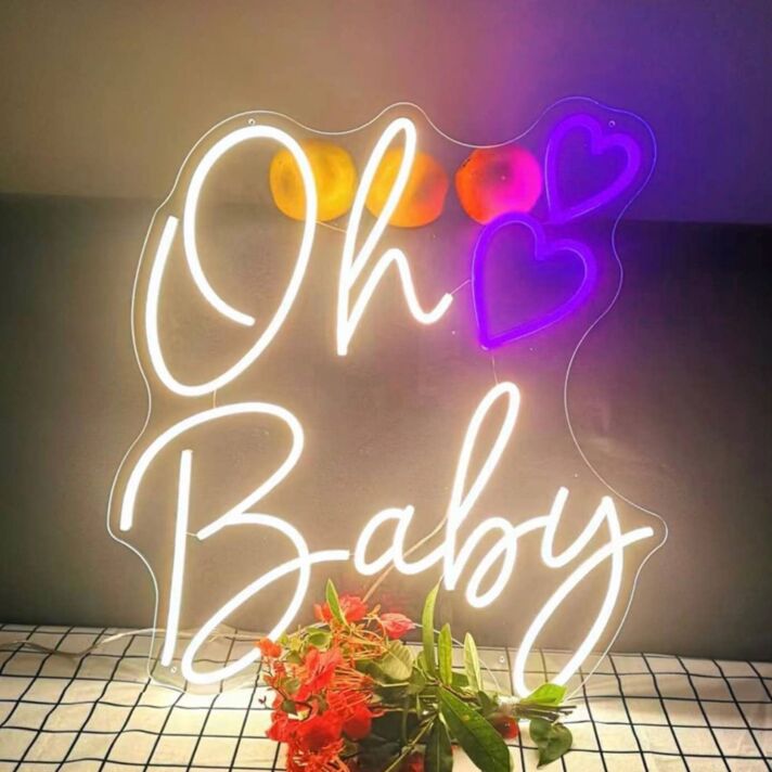 Oh Baby Heart Neon Sign