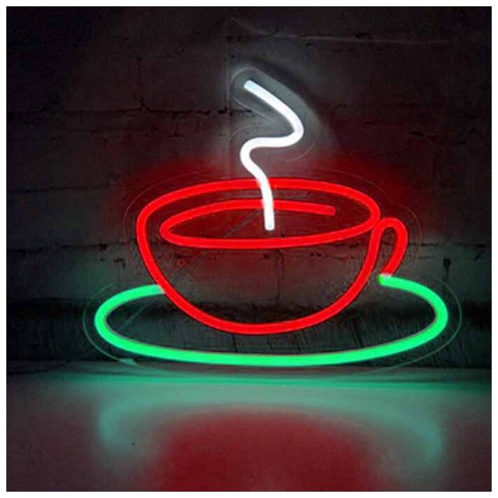 Aromatic Coffee Cup Neon Sign