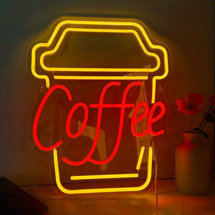 Customize Portable Coffee Cup Neon Sign